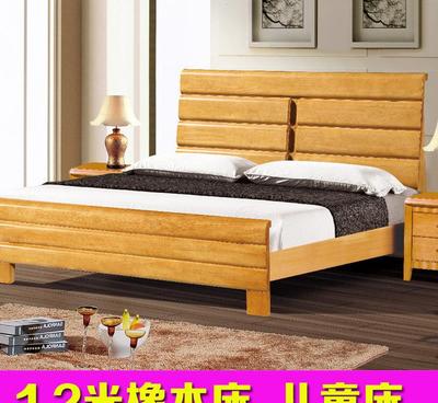 工廠直銷1.2米實木床兒童床現代簡易橡木床單人床南康家具31