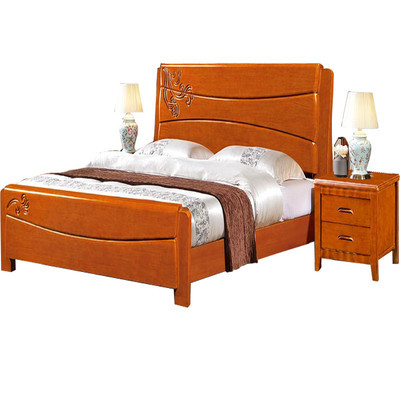 江西南康美加順家具1.5米橡木實木床批發特價1.8米雙人床廠家直銷