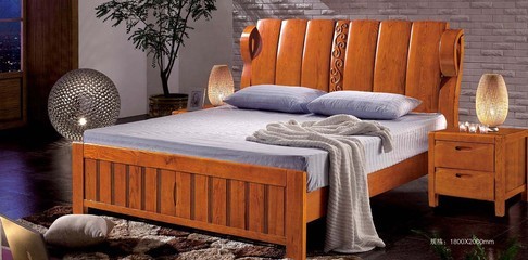 【廠家直銷 1.8*2米床 雙人榆木床 956# 南康實木床】價格,廠家,圖片,床類,南康市龍緣木業廠-