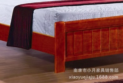【供應 南康實木住家 簡約現代 雙人實木床1.8米 批發 805#】價格,廠家,圖片,床類,南康市小月家具銷售部-