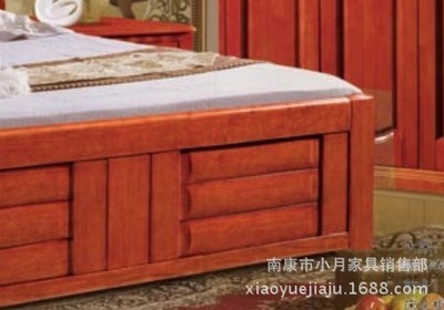 【廠家批發實木床 雙人床 婚床 橡木床 特價!品質保證H918#】價格,廠家,圖片,床類,南康市小月家具銷售部-