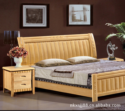 【908#橡木床 1.5/1.8米高檔實木床 南康家具】價格,廠家,圖片,床類,南康市鑫森家具經(jīng)銷部-