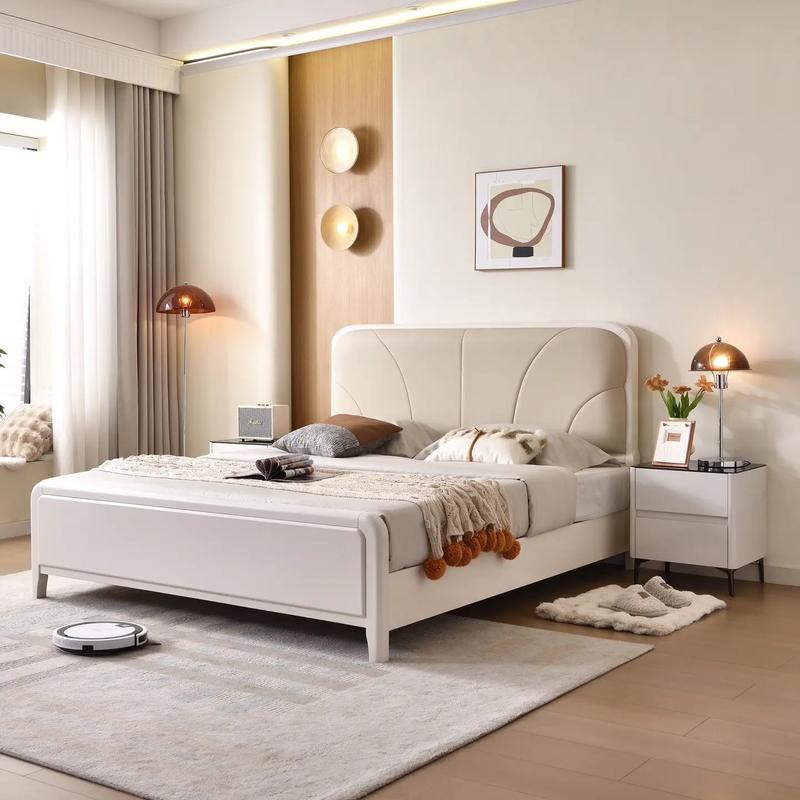 產(chǎn)品實物圖來啦,好看舒適的貝母漆系列實木床上新中#南康家具