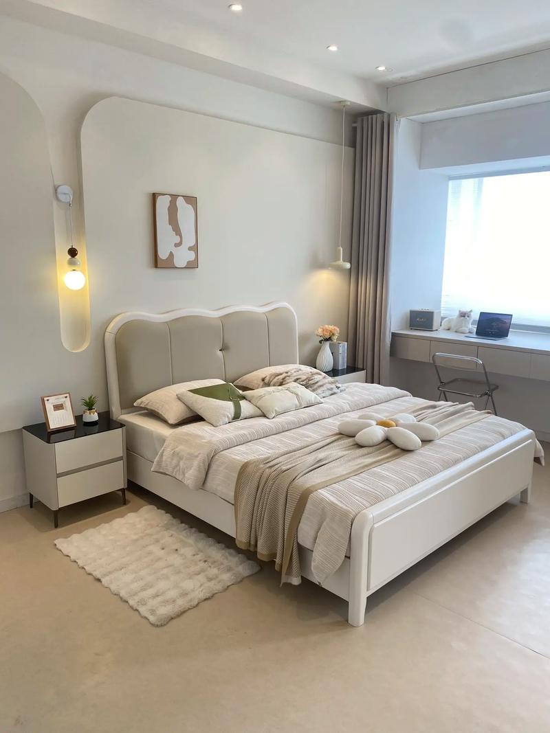 產(chǎn)品實物圖來啦,好看舒適的貝母漆系列實木床上新中#南康家具